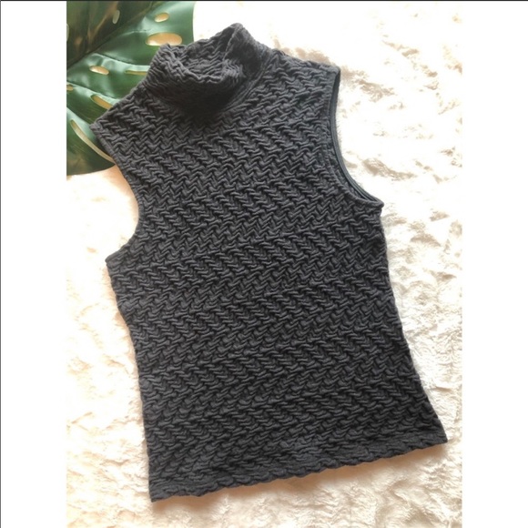 Versace Tops - Vintage Versace Wool Blend Mock Neck Shell Top